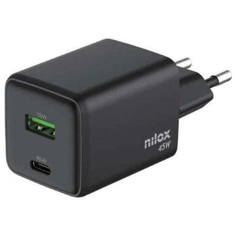 Caricabatterie Universa - 45 W, 2 porte + 2 m di cavo di ricarica veloce da USB-C a USB C Nero - Foto 1