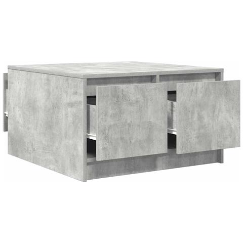 Tavolino da Salotto con Cassetti Grigio Cemento 70,5x70x40 cm - Foto 2