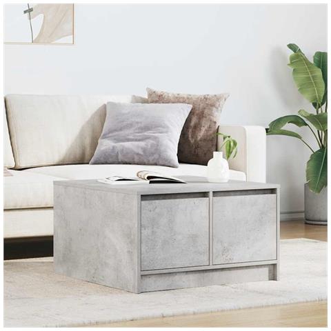Tavolino da Salotto con Cassetti Grigio Cemento 70,5x70x40 cm - Foto 1