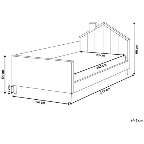 Letto Per Bambini Casa Velluto Kervan 90 X 200 Cm Marrone Chiaro - Foto 8