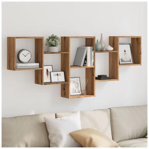 Scaffale A Parete Rovere Artigianale 159x18x66 Cm In Truciolato - Foto 1