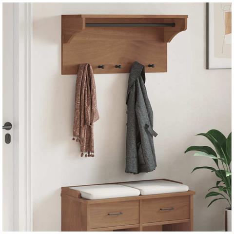 Appendiabiti Da Parete Sandnes 87x30x42 Cm In Legno Di Pino - Foto 3
