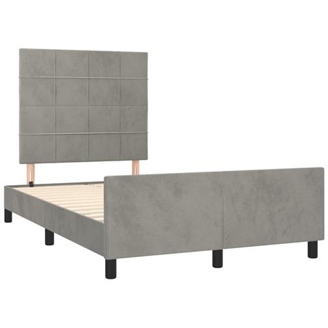 Giroletto Senza Materasso Grigio Chiaro 120x190 Cm Velluto - Foto 3