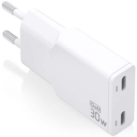 ASCH-30W2P048-W Caricabatterie per dispositivi mobili Fotocamera, MP3, MP4, Telefono cellulare, Navigatore, Computer portatile, Console portatile, Smartphone, Tablet, Universale Bianco AC Ricarica rapida Interno - Foto 1