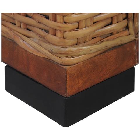 Lusso Casadino -  Divano A 3 Posti Con Cuscini Marrone In Rattan Naturale - Foto 8