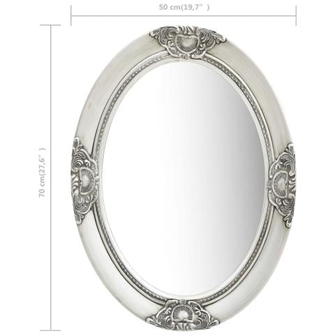 Lusso Casadino -  Specchio Da Parete Stile Barocco 50x70 Cm Argento - Foto 6