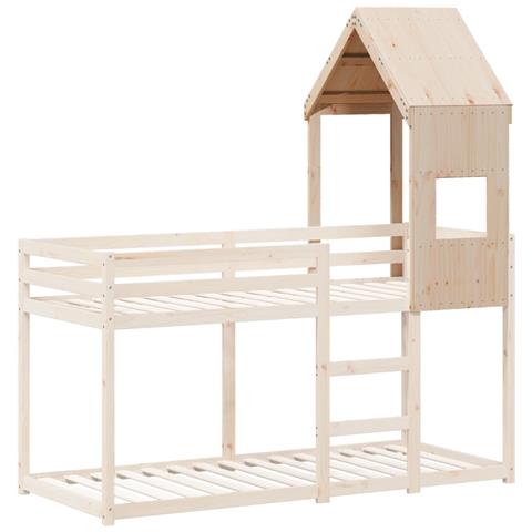 Tetto Per Letto Bambini 55x84x132 Cm In Legno Massello Di Pino - Foto 2
