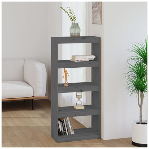 Lusso Casadino -  Libreria/divisorio Grigio 60x30x135,5 Cm Legno Massello Di Pino - Foto 8