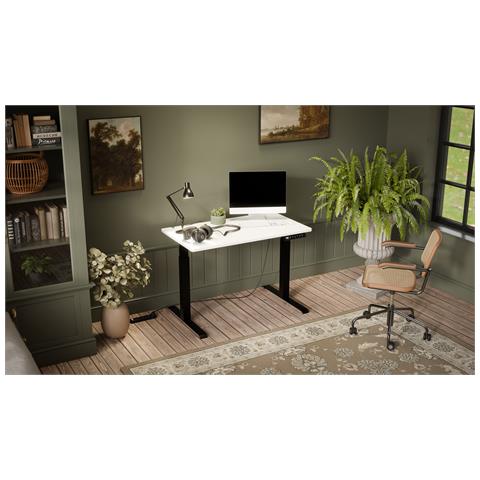 Scrivania con regolazione elettrica dell'altezza MOON 121x67x72-120 nero /bianco - Foto 3