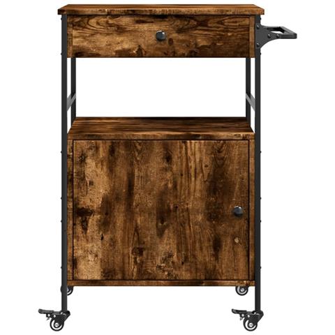 Carrello da Cucina Rovere Fumo 56x43x89,5 cm Legno Multistrato - Foto 9