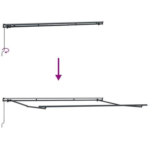 Tenda Retrattile Manuale  Bianca 450x350 cm, Tessuto di Ricambio per Tenda  da 4,5x3,5 m Bianca - Foto 9