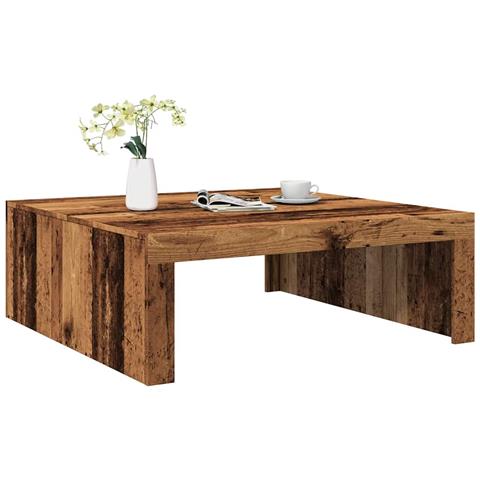 Tavolino Salotto Legno Antico 100x100x35 cm in Truciolato - Foto 2