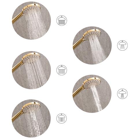 Kit Doccia Con Soffione E Flessibile Uchiza 5 Funzioni Oro - Foto 2