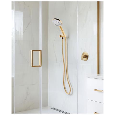 Kit Doccia Con Soffione E Flessibile Uchiza 5 Funzioni Oro - Foto 1