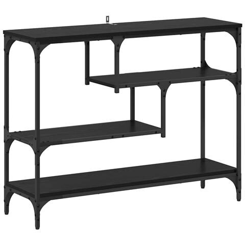 Tavolo consolle Rovere nero 100 x 30 x 75 cm Legno multistrato - Foto 1
