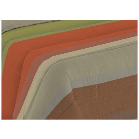 Trapunta Piumone Invernale Imbottita 300gr Microfibra Diadema Rigate 1 Piazza D8 Verde - Foto 2