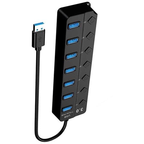Hub Usb 3.0 A 7 Porte Con Interruttori Individuali E Indicatori Led, Compatibile Con Huawei, Samsung, Apple, Garmin - Foto 2
