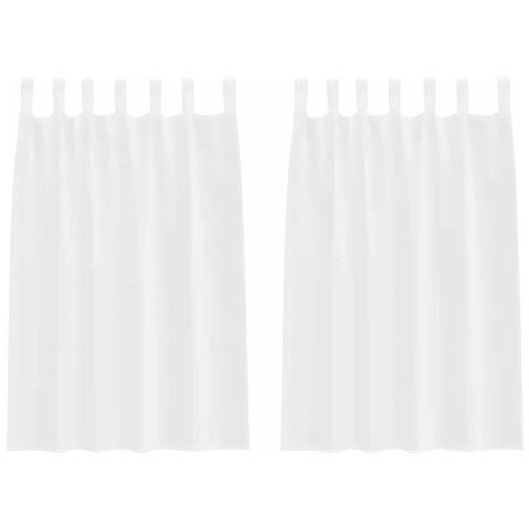 Tende con tende 2 pcs Bianco Poliestere - Foto 1