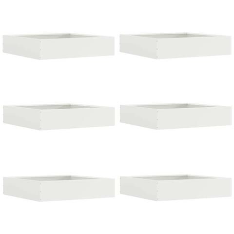 Bordura per Prato 6 pcs Bianco 60 x 60 x 13 cm Acciaio - Foto 1