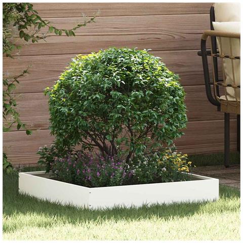 Bordura per Prato 6 pcs Bianco 60 x 60 x 13 cm Acciaio - Foto 2