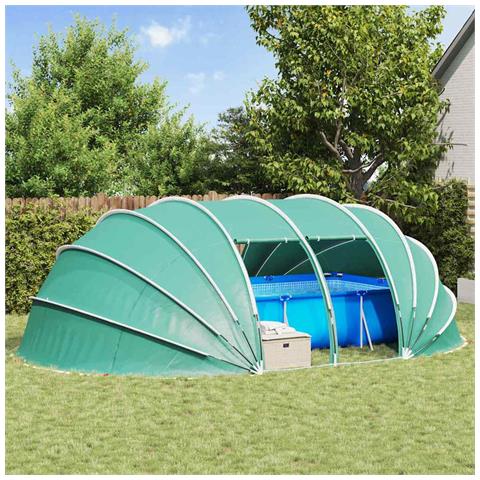 Tenda da piscina a cupola Verde 538 x 440 x 204 cm - Foto 2