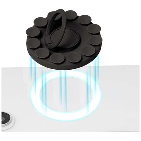 Supporto Per Anello Con Ventosa E Anello Compatibile Con Supporto Magsafe, Nero - Foto 2