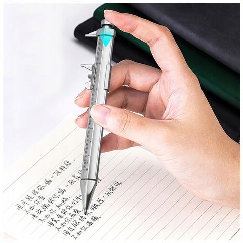 Penna Con Calibro 0-100 Mm - Strumento 2 In 1 Per Misurazioni Precise E Scrittura | Precisione +0.02 Mm | Compatto E Portatile - Foto 8