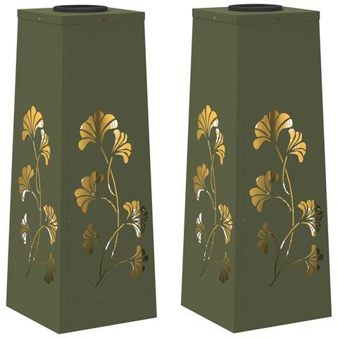 Faro LED solare per sentieri 2 pcs Verde oliva - Foto 1