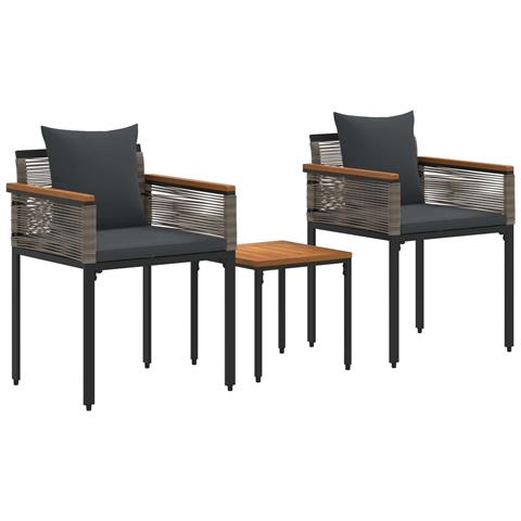 Set di Mobili da Esterno 3 pcs Grigio e Grigio Scuro - Foto 1