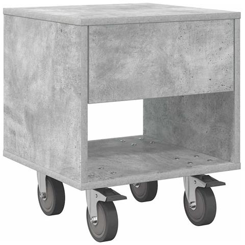Comodino Grigio cemento 40,5 x 40 x 48 cm Legno multistrato - Foto 1