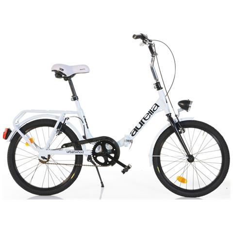 Bici Stile Graziella Linea Aurelia Pieghevole Misura 20 Bicicletta Richiudibile Unisex Art. 321 Senza Cambio Luci Led - Bianco - Foto 1