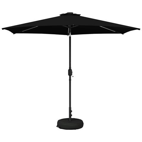Parasol da Giardino con Luci LED 300 x 300 cm Poliestere Nero - Foto 1