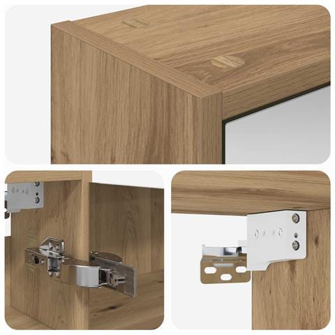 Mobiletto per specchio da bagno con porta Rovere Artigianale - Foto 9