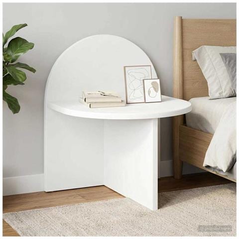 Comodino Bianco 40 x 35,5 x 45,5 cm Legno ingegnerizzato - Foto 2
