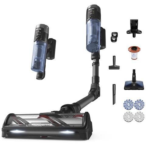 RH9LC1 Aspirapolvere a bastone 2 in 1 Batteria Secco e bagnato Senza sacchetto Blu, Grigio - Foto 1