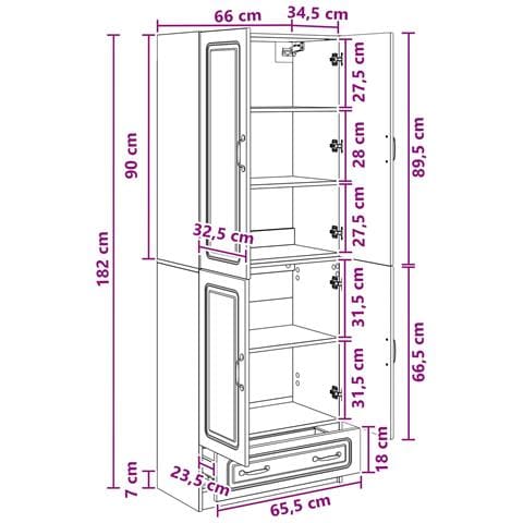 Set di armadi 2 pcs Legno antico Legno ingegnerizzato - Foto 8
