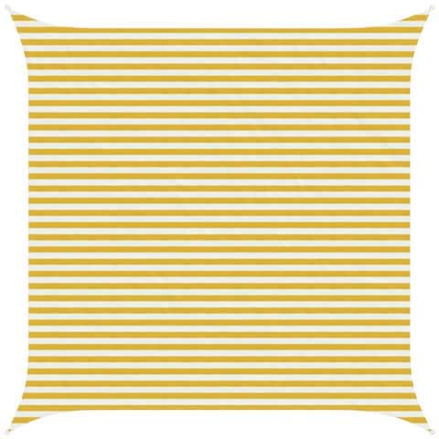 Telo Ombra Giallo e Bianco 4,5 x 4,5 m HDPE - Foto 1