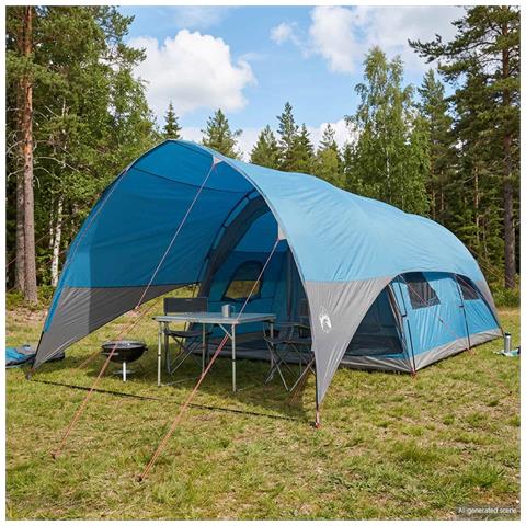 Tenda a tunnel con copertura impermeabile 10 persona Blu - Foto 2