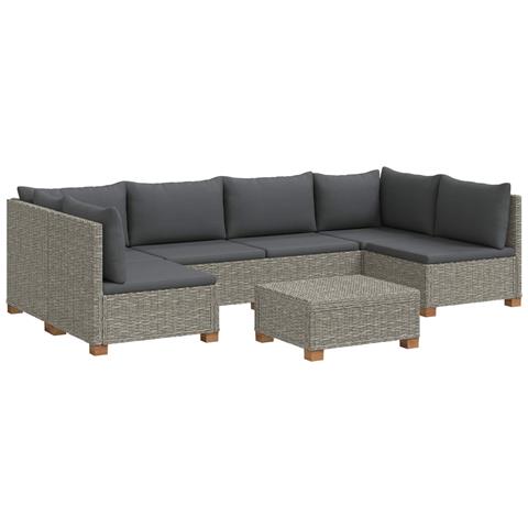 7 pz Set Lounge in Rattan con Cuscini GENDT Rattan naturale - Foto 1