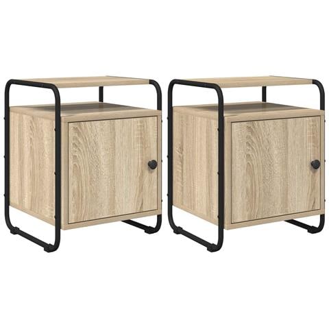 Armadio da Notte 2 pz Rovere Sonoma Legno ingegnerizzato - Foto 1