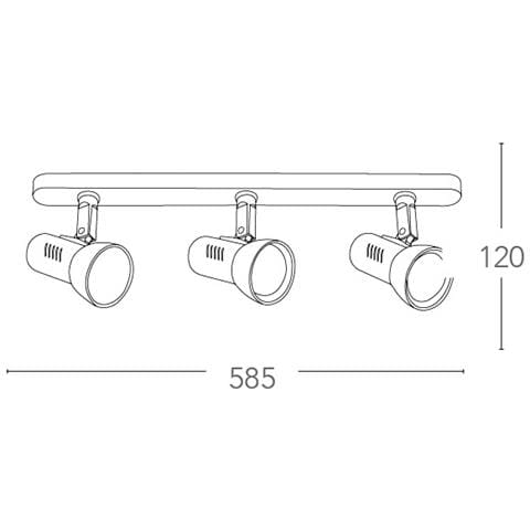 SPOT-CARRERA-3 - Applique a tre luci dalla forma essenziale bianca 42 watt E27 - Foto 6