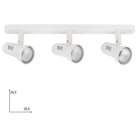 SPOT-CARRERA-3 - Applique a tre luci dalla forma essenziale bianca 42 watt E27 - Foto 2