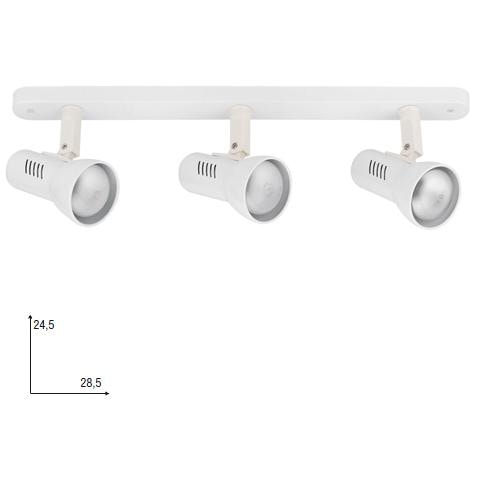 SPOT-CARRERA-3 - Applique a tre luci dalla forma essenziale bianca 42 watt E27 - Foto 1