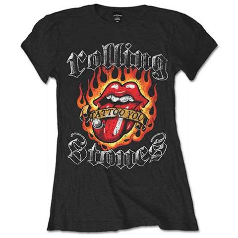 Rolling Stones (The) - Flaming Tattoo Tongue (T-Shirt Donna Tg. M) - Foto 1