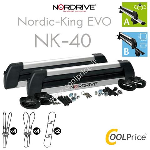 Portasci Barre Auto 4 Paia Sci 2 Snowboard Antifurto Alu Nk-40 N40010 - Foto 1