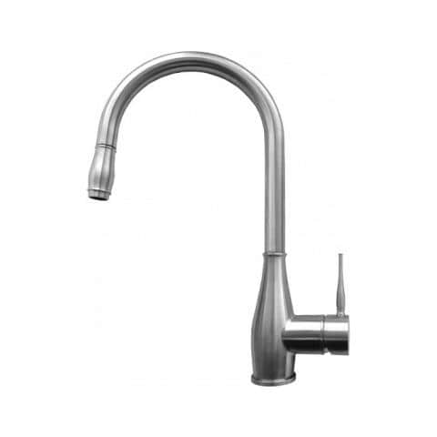 Miscelatore Monocomando con canna girevole e doccetta estraibile Neva 20x38 cm Inox Cromato - Foto 1