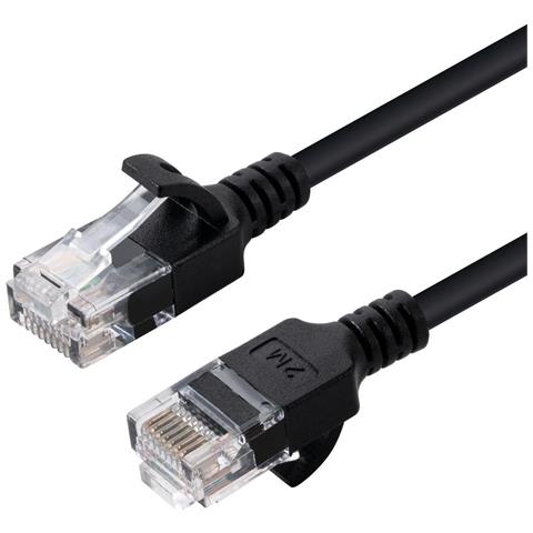 V-utp6a01s-slim Cavo Di Rete Nero 1 M Cat6a U /utp [utp] (u /utp Cat6a Slim 1m Black - Unshielded Network Cab - Foto 2