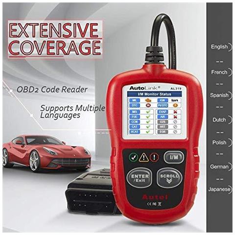Lettore Di Codice Difetto Del Motore Del Veicolo Di Collegamento Automatico Al319 Universale Obd2 Lettore Dellautomobile Esplorazione Diagnostico Strumento - Foto 2