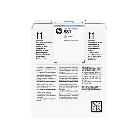 CR335a Cartuccia Ink Originale 881 Ciano Chiaro per HP Latex 3000 Printer - Foto 2