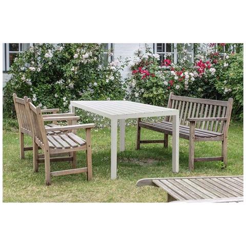 Tavolo Da Esterno Vasto, Tavolo Rettangolare Da Pranzo, Tavolo Da Giardino Indoor E Outdoor Multiuso, 100% Made In Italy, 138x78h72 Cm, Bianco - Foto 4